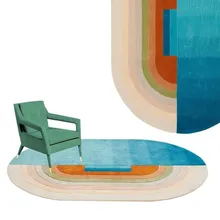 Радужные овальные акриловые ковры, круглые ковры для гостиной, детской спальни, ковер для выбора ковров, кухонные коврики и молитвенный коврик