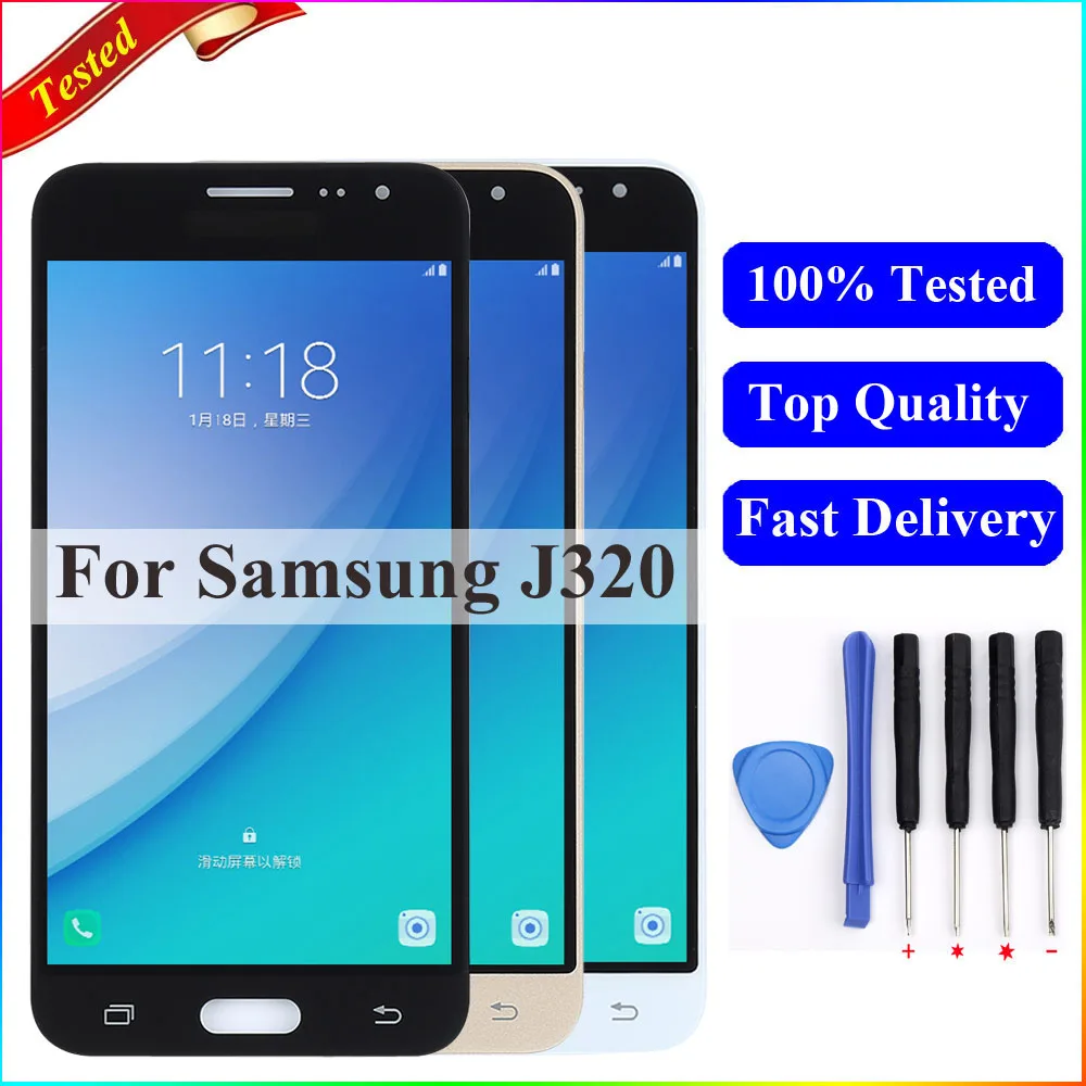 

J320f LCD For Samsung Galaxy J3 2016 J320M J320H J320F J320FN LCD Display touch Screen Digitizer For Samsung J3 2016 Display