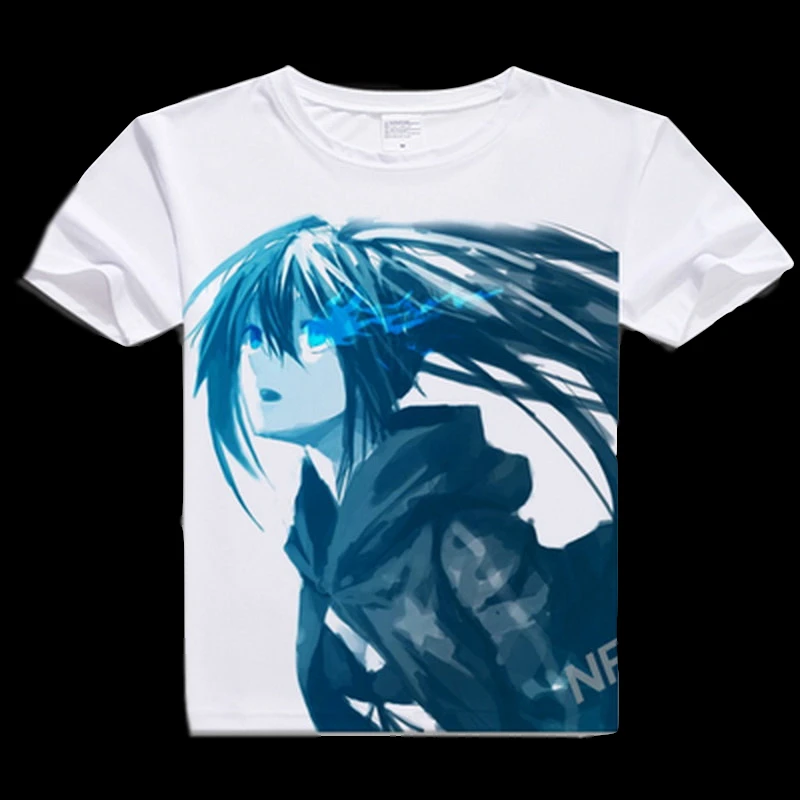 

Anime Unisex Tops Tee Black Rock Shooter T-shirts kawaii Manga Shirt Cute Cartoon Mato Kuroi Cosplay shirts Dark Knight tshirt