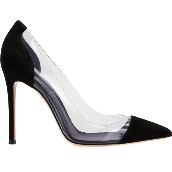 Дизайнерские женские туфли-лодочки из прозрачного ПВХ с острым носком; Лоскутные прозрачные лакированные кожаные туфли; модельные туфли на высоком каблуке 10 см