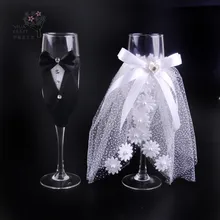Креативный подарок для невесты и жениха, кружевное платье, бокалы для шампанского, набор свадебных стаканов, Кубок для тостов, свадебное украшение для дома и отеля