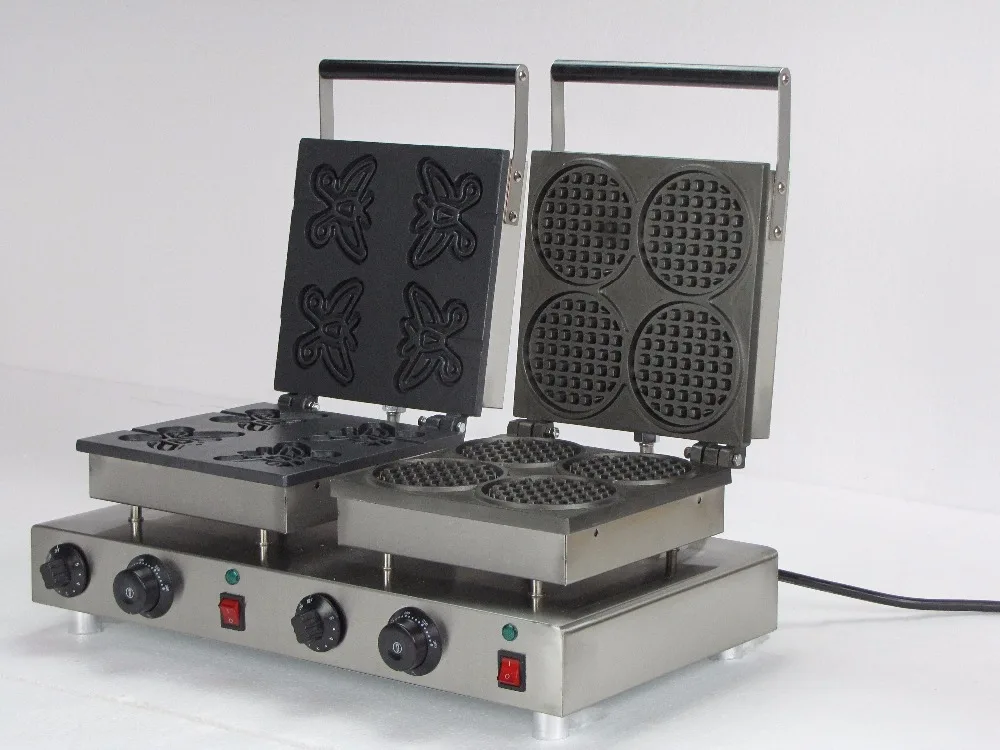 220v Electric Double Head Commercial Waffle Irons For Sale Waffle