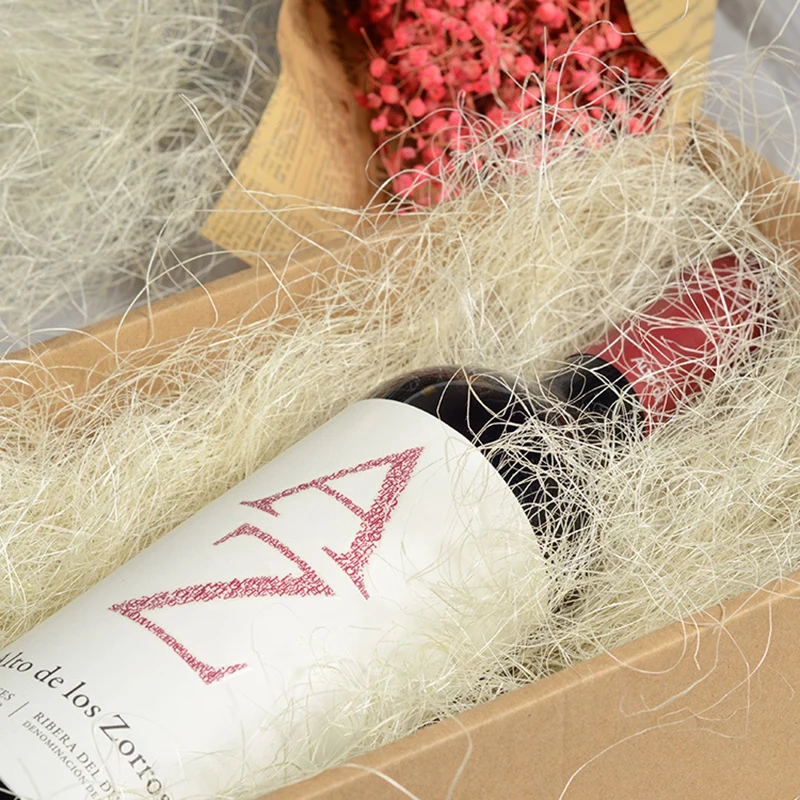 

500g/Bag DIY Dry Straw Gifts Box Filling Material Wedding/Birthday Party Decoration Natural White Hemp Fruit Box Filling