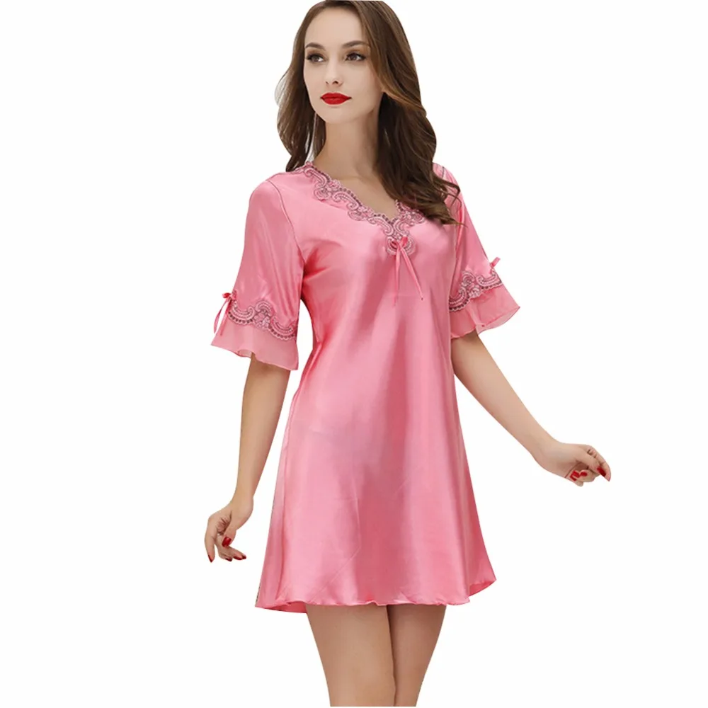 

Pregnant Women Maternity Nightdress for Summer Spring V-neck Sleepwear Ladies Lingerie Pajama Bathrobes