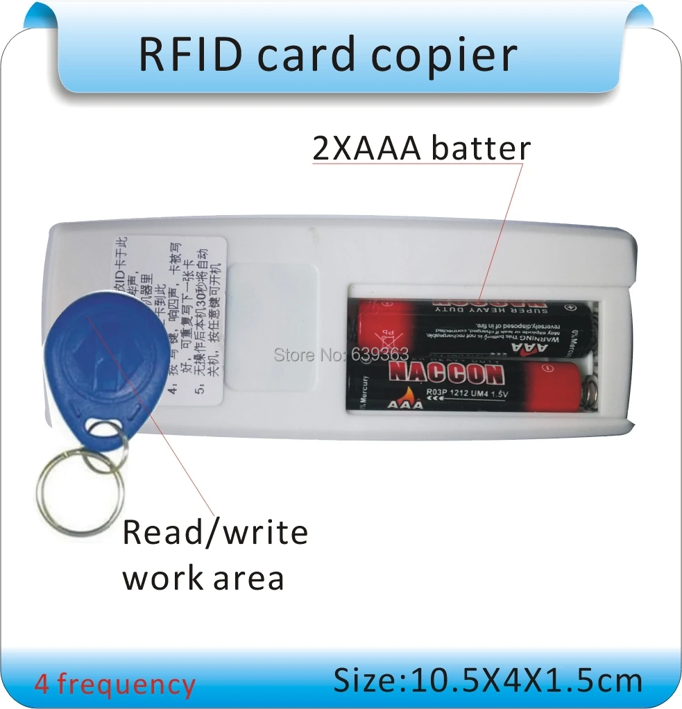 50 шт. записываемых бирок и 4 частоты 125 кГц/250 кГц/375 кГц/500 кГц EM RFID Дубликатор