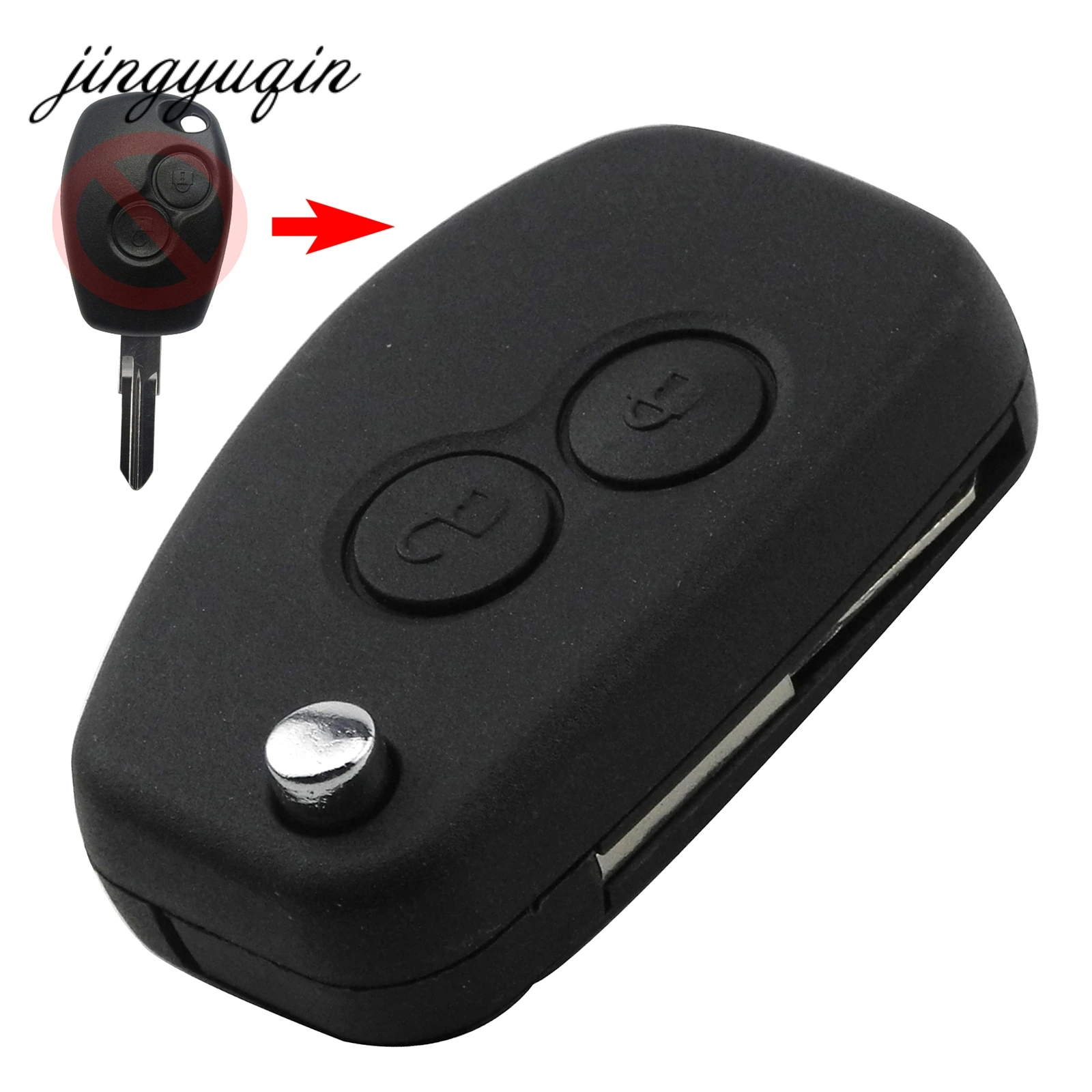 Jingyuqin 10 шт. флип модифицированный пульт 2/3 корпус для ключей на кнопке без ключа для Renault Megane модус Espace Kangoo Scenic складной чехол-брелок
