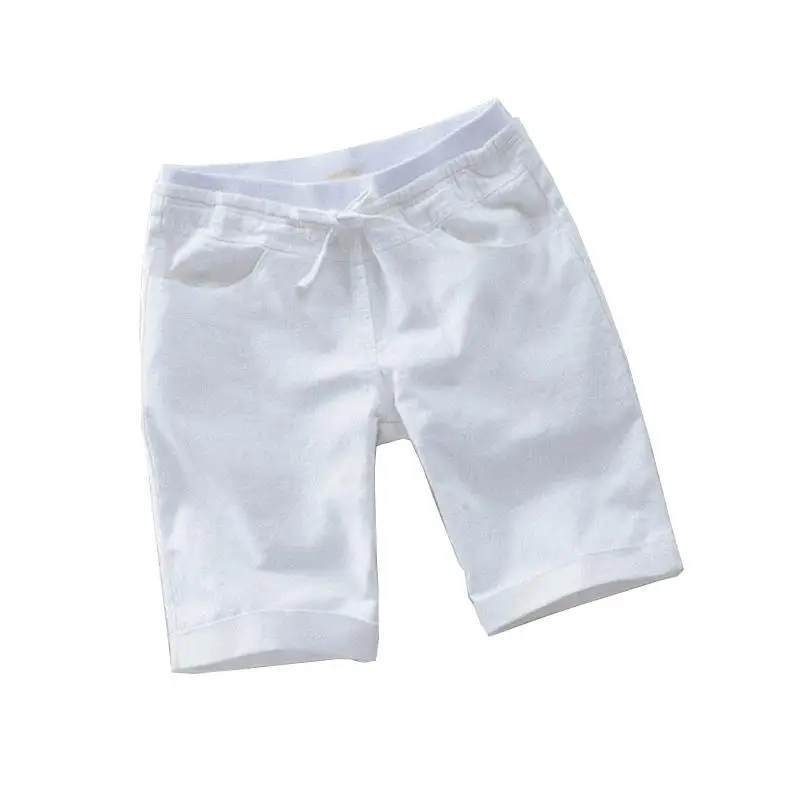 M 5XL Plus Size Linen Cotton Women Shorts 2017 New Summer High Waist Elastic Waist Casual