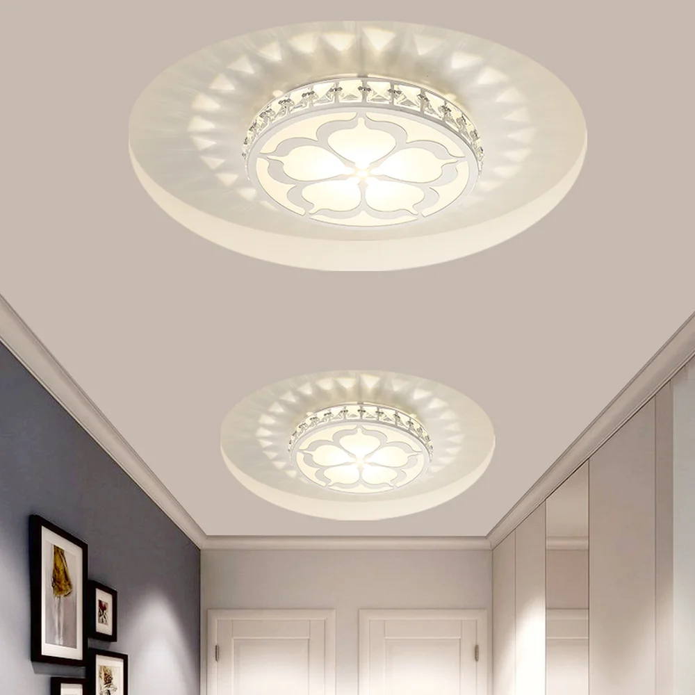 Aisle lights modern LED lamps round living room crystal corridor