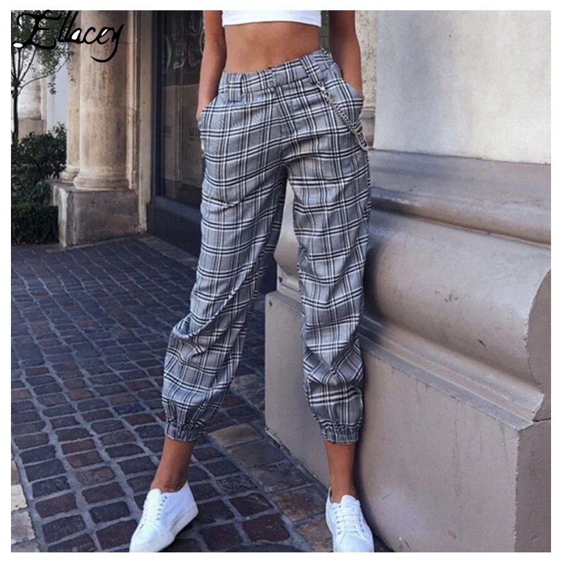 red plaid cargo pants