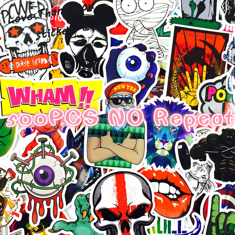 500 PCS Mixed Style Stickers Home Decor Luggage Car Styling Laptop DIY Sticker Fridge Skateboard Toys Cool JDM Doodle Decals