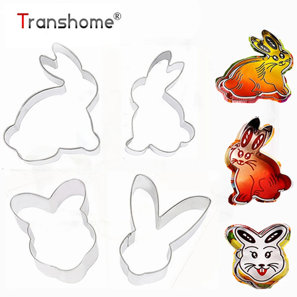 Формочка для печенья Transhome 4 шт. форма из нержавеющей стали Пасхальный кролик