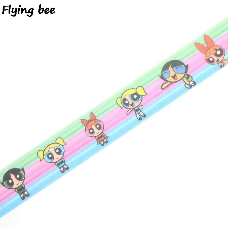 Flyingbee 15 мм X 5 м Powerpuff девушки Бумага васи клейкие ленты DIY декоративные клейкие ленты канцелярские Kawaii Маскировочные ленты X0296