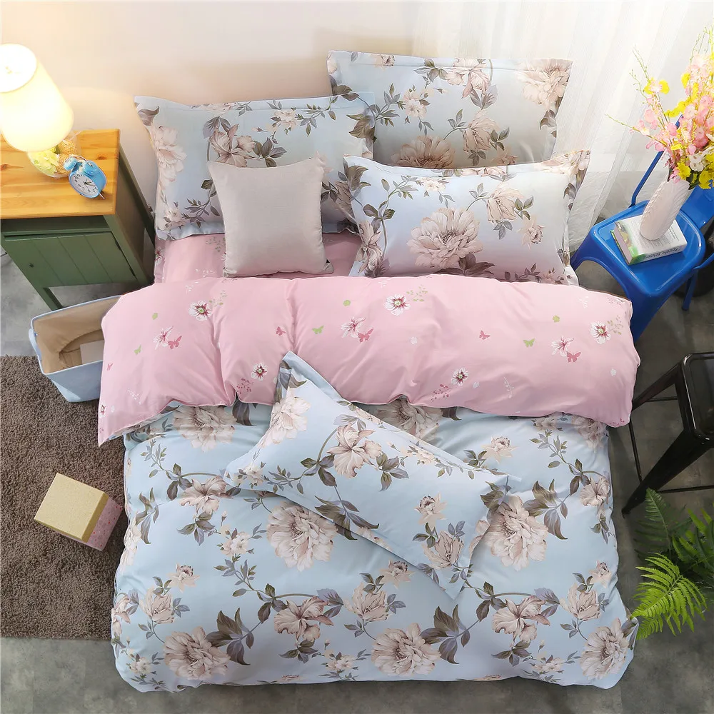 Waliicorners Nordic simplicity style geonetric pattern Duvet Cover sheets Bedding Set King queen full twin size Cute Girls bedclothes 5 378A0459