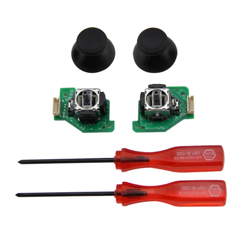 

Repair Set Right Or Left 3D Analog Stick Joystick +3D Analog Mushroom Cap+2pcs Screw Driver for Wii U GamePad Controller WIIU