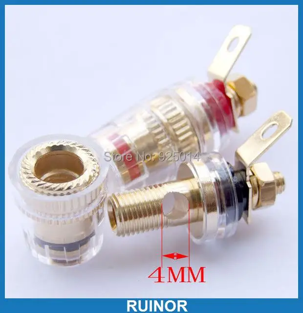 

4PCS Copper Binding Post for Power Amplifier Speaker Cables Banana jack Socket