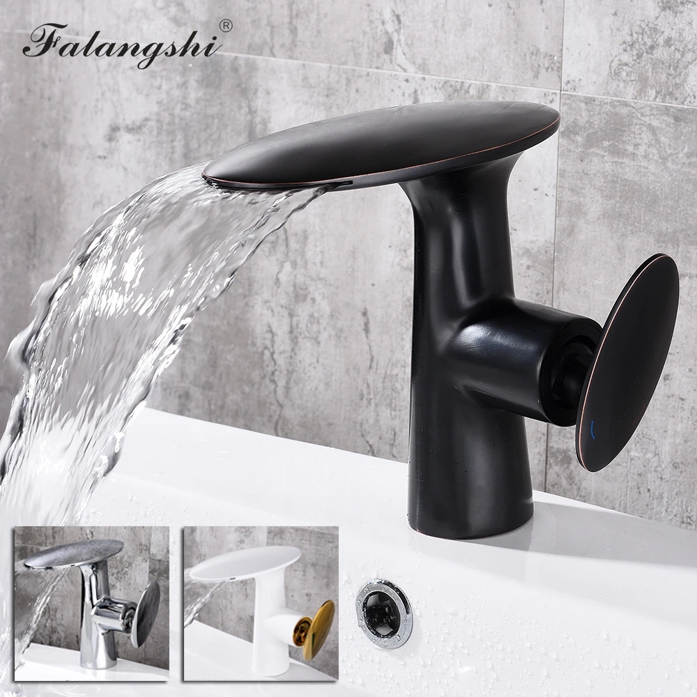 

New Arrival Black Bronze Faucet Deck Mounted Bathroom Hot and Cold Water Mixer Single Handle Sink Mixer Tap WB1007