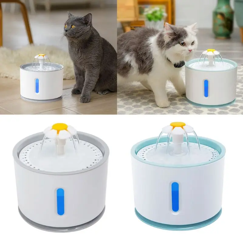 

2.4L USB Automatic Pet Water Fountain Dog Cat Drinking Device LED Indicator Feeder Bowl