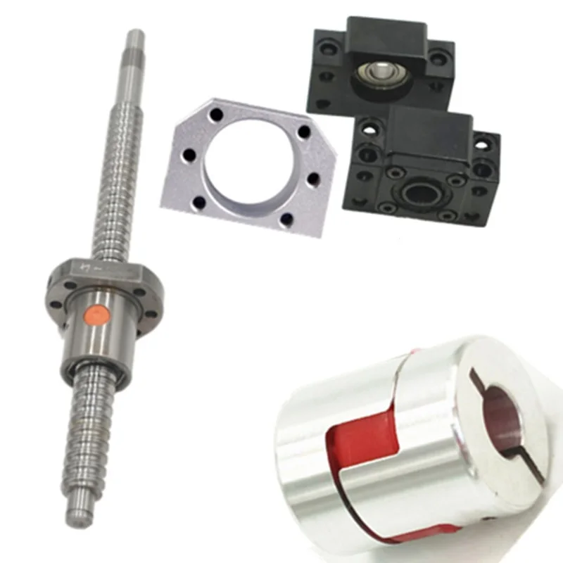 

20mm Rolled Ballscrew SFU2005 L200~1000mm +2005 ballnut + BK/BF15 End support + nut housing+flexible coupler