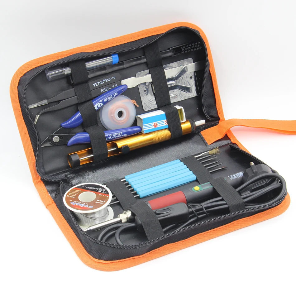 

CXG DS90S 220V/ 90W EU high quality Soldering Irons Digital display welding station Tweezers rosin Toolkit