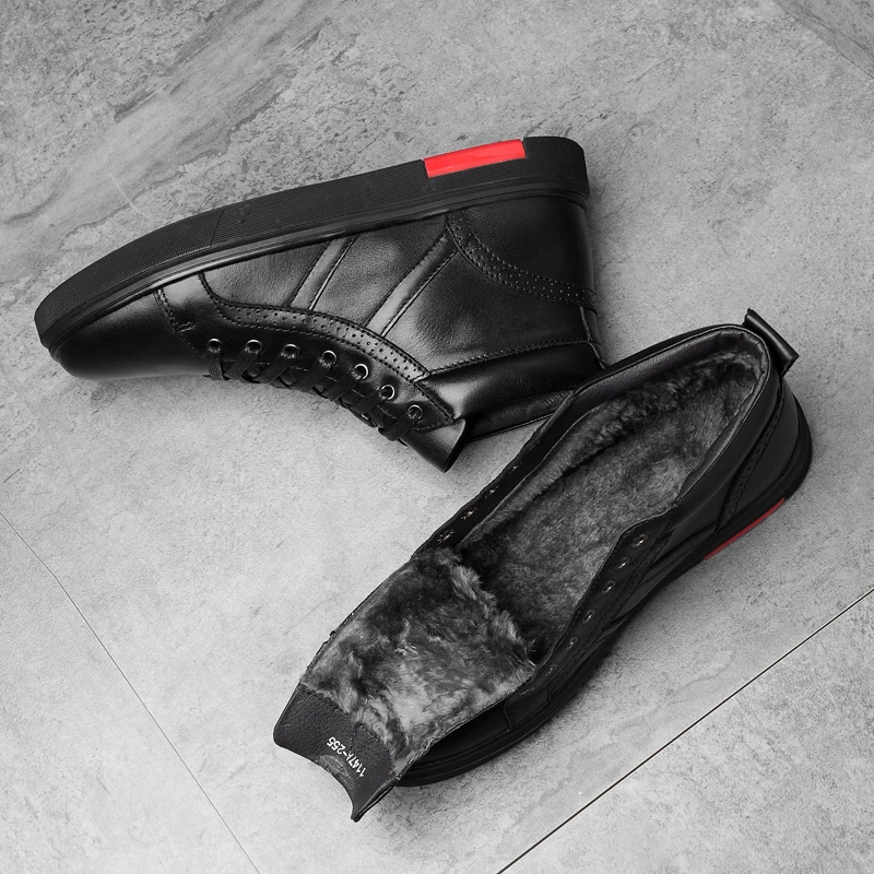 Г. Осенне-зимние мужские ботинки повседневная обувь зимние ботильоны из натуральной коровьей кожи черная обувь с высоким берцем Мужская Военная обувь для мужчин