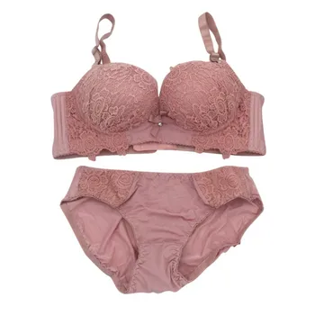 

Women Sexy Intimates Suits Cross Strap Back Adjustment Underwear Sets Gather Embroidered Girl Front Button Bar Sets