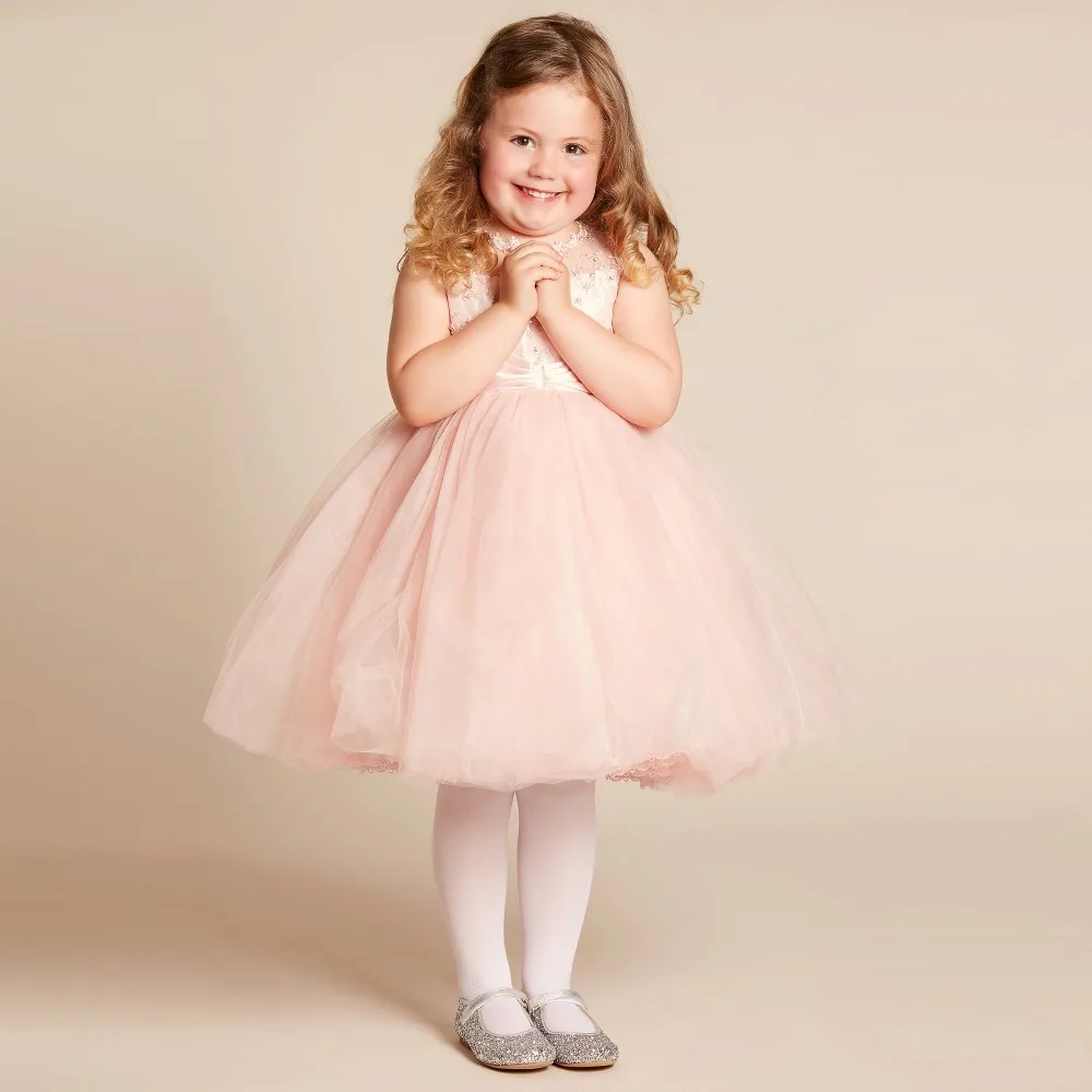 2016 New  Flower Girls Dresses For Wedding Gowns Tulle  Kids Pageant Dresses A-Line Girls Clothes