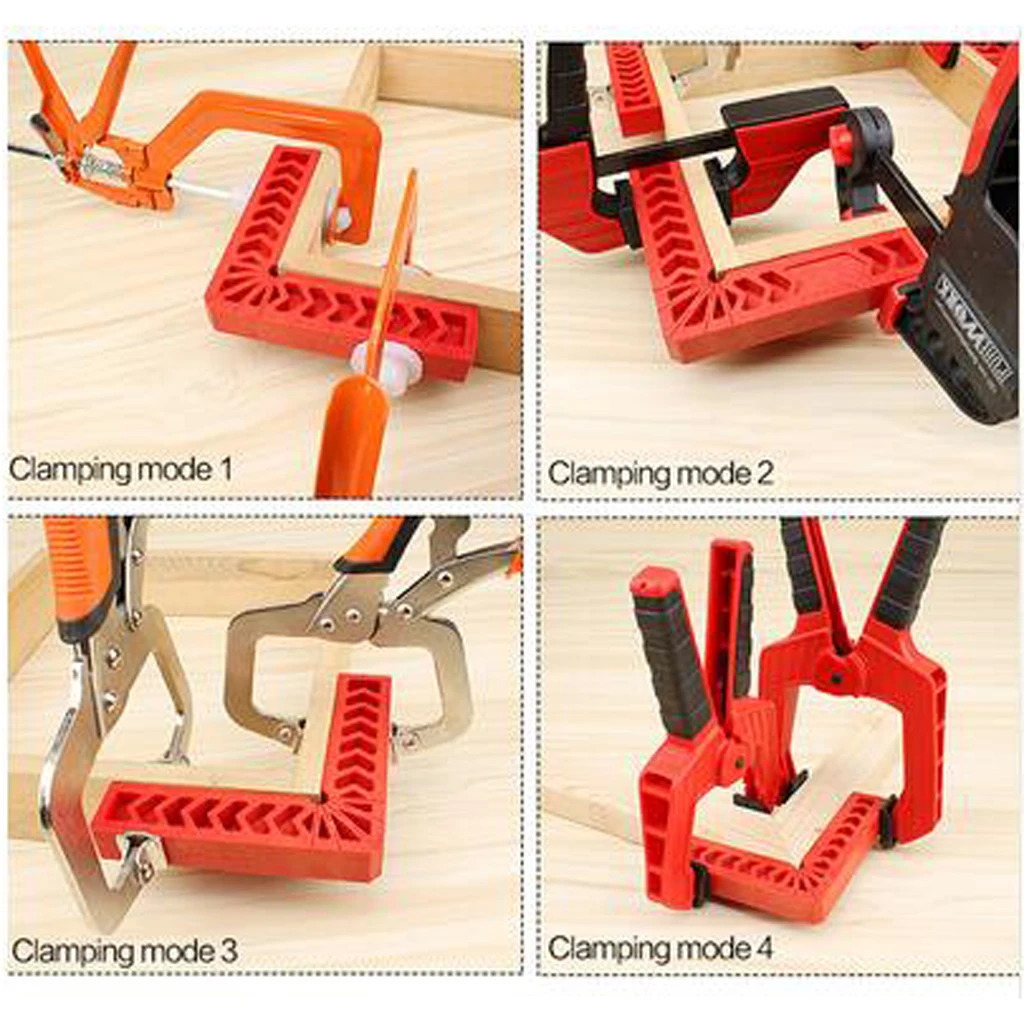 4Pcs 90 Deg Angle Positioning Squares 4'' Right Angle Clamps Plastic