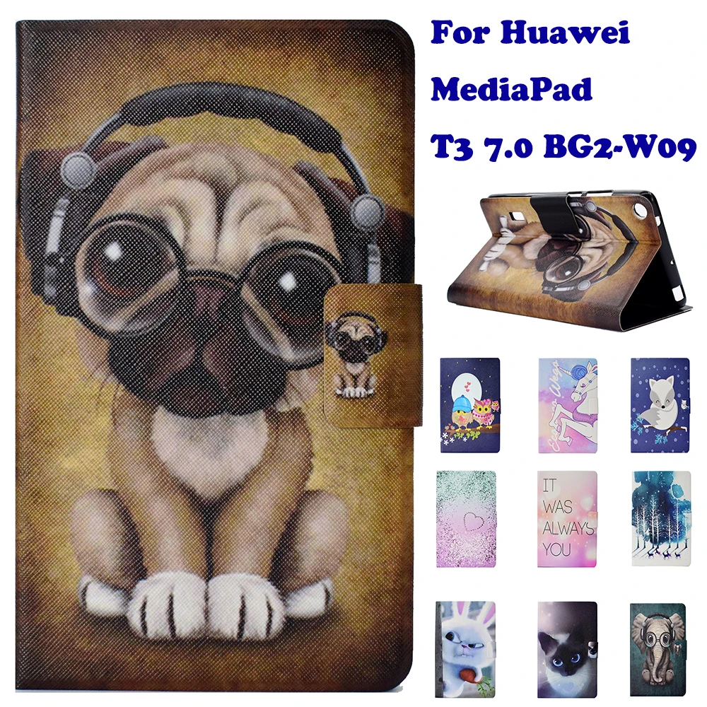Модный чехол книжка из искусственной кожи с подставкой для Huawei MediaPad T3 7 0 дюйма