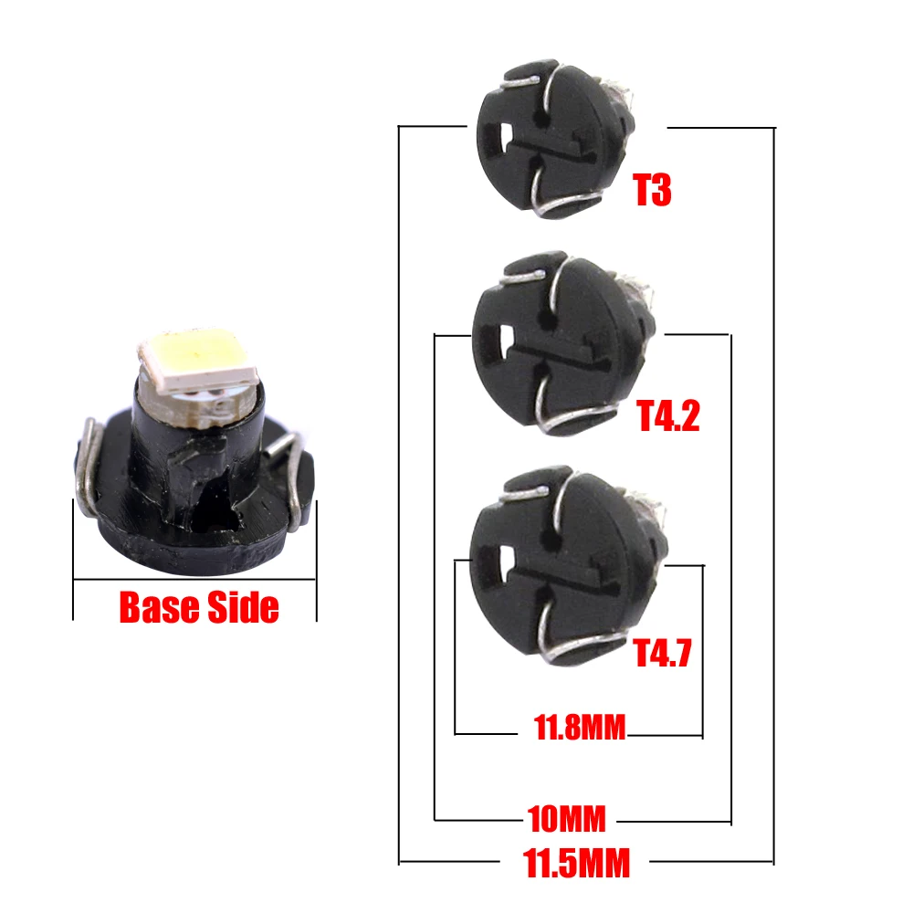 AutoEC 10X автомобиль инструмент светильник T3 T4.2 1210 3528 T4.7 5050 1 SMD СВЕТОДИОДНЫЙ DC12V Авто приборной панели автомобиля тире лампа Кластерные лампы 6 Цвет# LA05