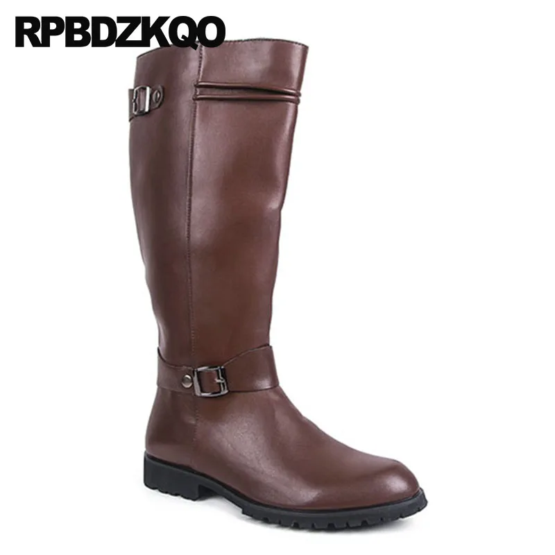 Мотоциклетные высокие сапоги до колена в британском стиле на молнии для верховой