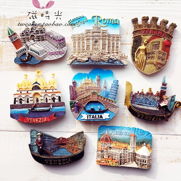 

European Venice Rome Italy Tourism Scenery Refrigerator Magnet 3D Fridge Magnet Sticker Travel Souvenir Kitchen Home Decoration