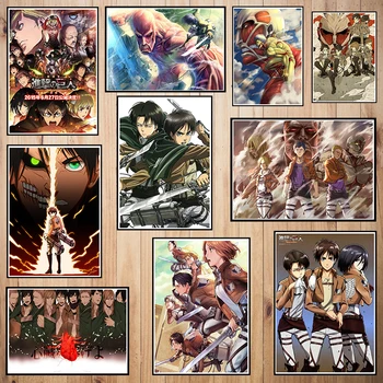 

Japanese anime Attack on Titan Coated paper poster Cafe Creative wallpaper Interior Decoration
