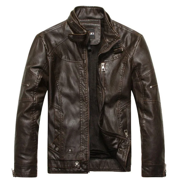 Бренд Новое поступление мотоциклетная кожаная куртка для мужчин весна и осень мужские кожаные куртки пальто jaqueta de couro masculina - Цвет: 3