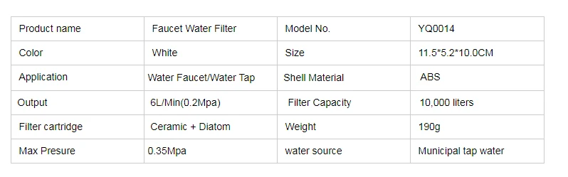 Faucet Water Filter with Washable Ceramic Filter Cartridge Tap Water Purifier For Household Kitchen Faucet Percolator  (1)