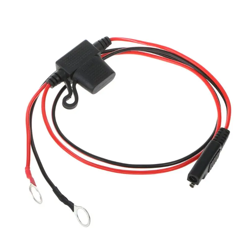 12V Motorcycle Battery Charger Terminal Ring Connector Cable Harness SAE Adapter 