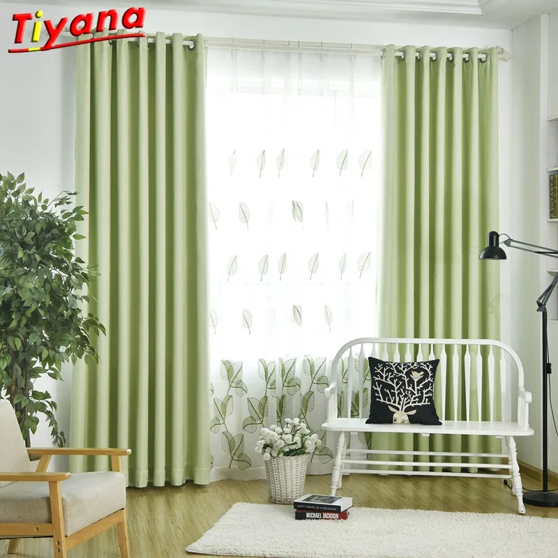 Зеленые занавески Затемненные на окна для гостиной кухни s Cortinas салонные оконные