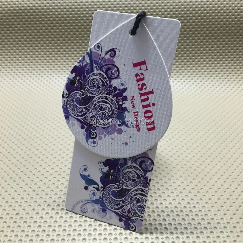 custom textured swing tags/cute shape cutting cardboard/garment tag