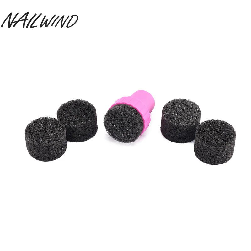 

NAILWIND 1PCS Plastic Stamper with Nail Sponge Gradual Change Stamping art Polish Nail Tools