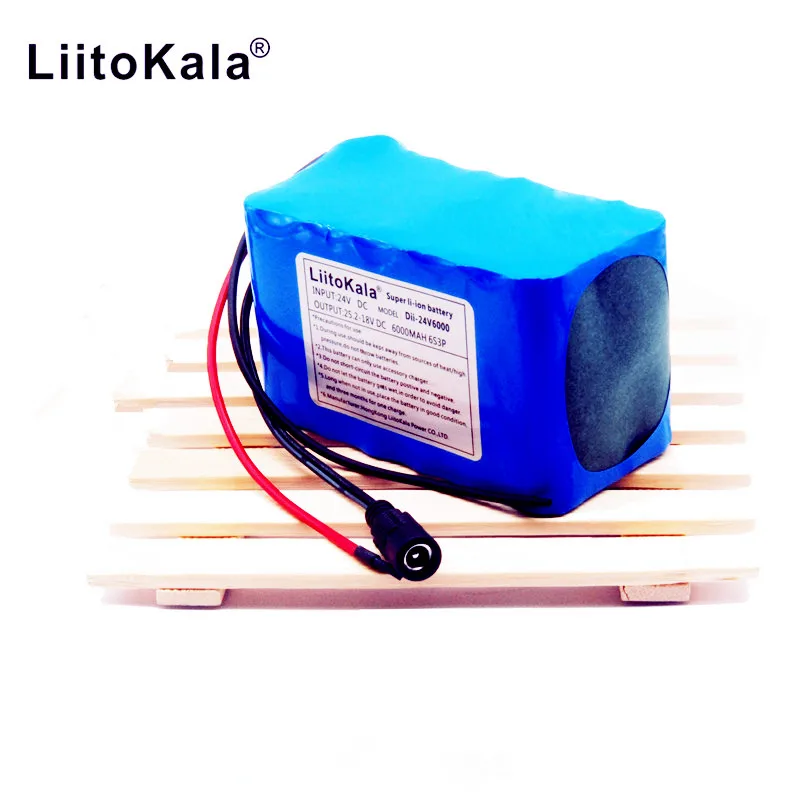 HK 6S3P LiitoKala 24V 6Ah батарея 25,2 V 18650 6000 mAh аккумуляторная батарея для gps-навигатора/тележки для гольфа/электрической Bic