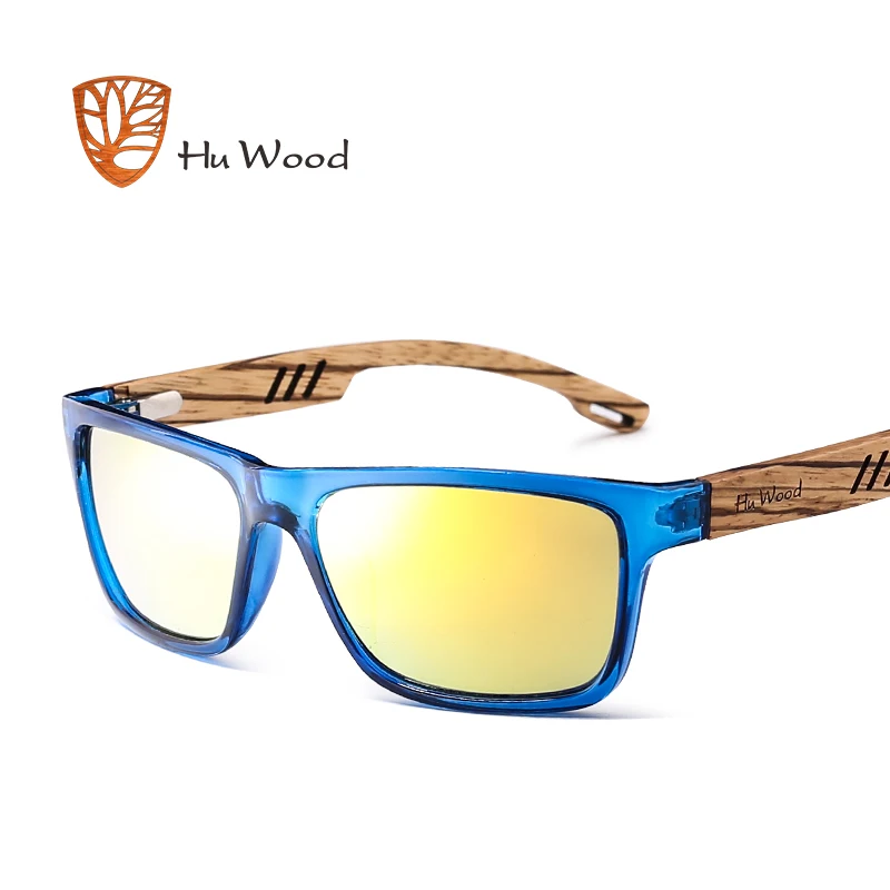 HU Дерево марка Дизайн Зебра древесины Солнцезащитные очки для женщин для Для мужчин модные спортивные Цвет градиент Солнцезащитные очки для женщин для вождения Рыбалка зеркало Оптические стёкла gr8016 - Цвет линз: 4