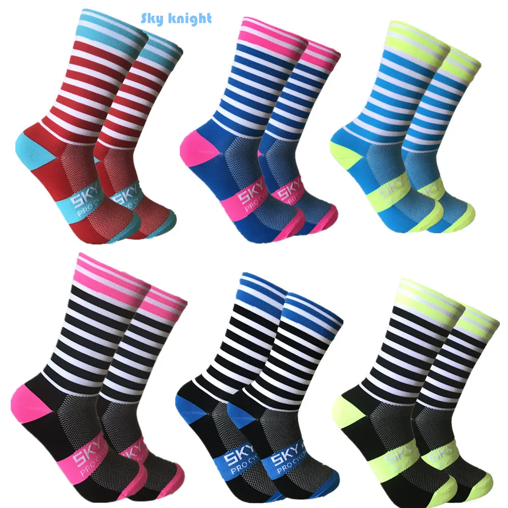 Aliexpress.com : Buy Unisex Colorful Stripes Sports Cycling Socks ...