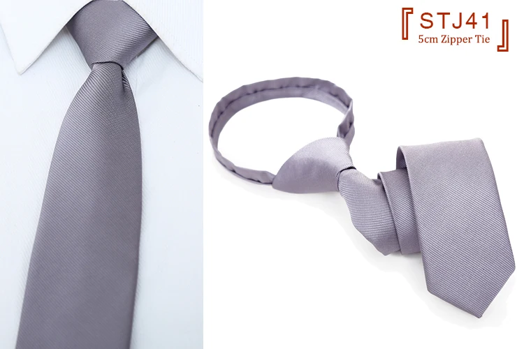 Новое поступление, 5 см, узкий галстук, модный, деловой, на молнии, мужской, для работы, офиса, вечерние, галстук, легко тянет с подарочной коробкой