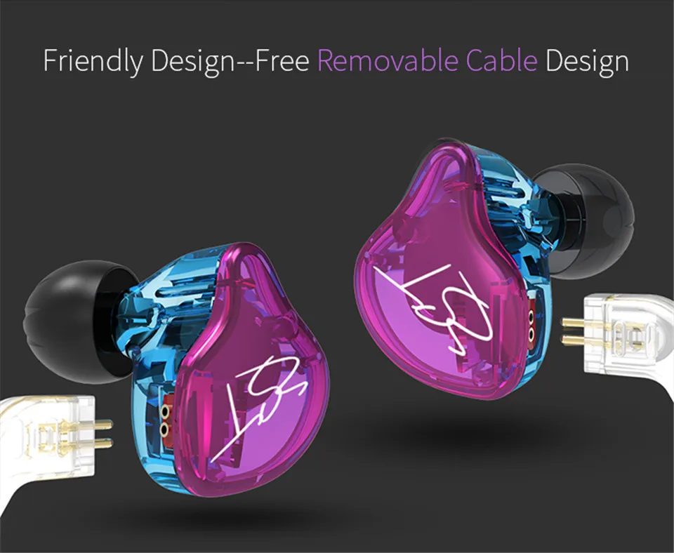 KZ ZST PRO Bluetooth наборы наушников цветной провод 3,5 мм наушники с микрофоном Гибридный динамик арматура бас шумоподавление Гарнитура