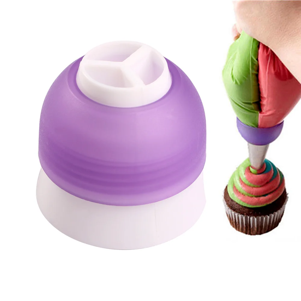 

1Pc Icing Piping Nozzles Tips Cream Pastry Bag Tricolor Converter Cake Decorating Tools Set Pastry Tools Baking accessories