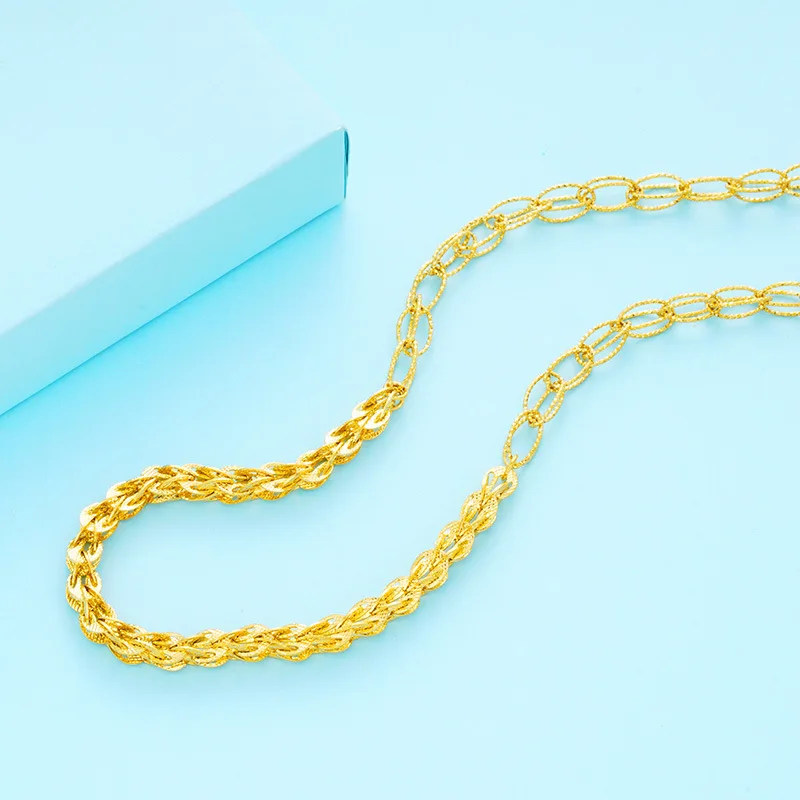 Male 24k Pure Gold Jewelry Necklace For 