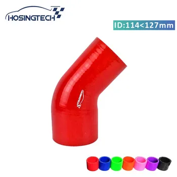 

HOSINGTECH- high quality 5" to 4.5"(127mm-114mm) 4ply red 45degree silicone elbow air intake hose