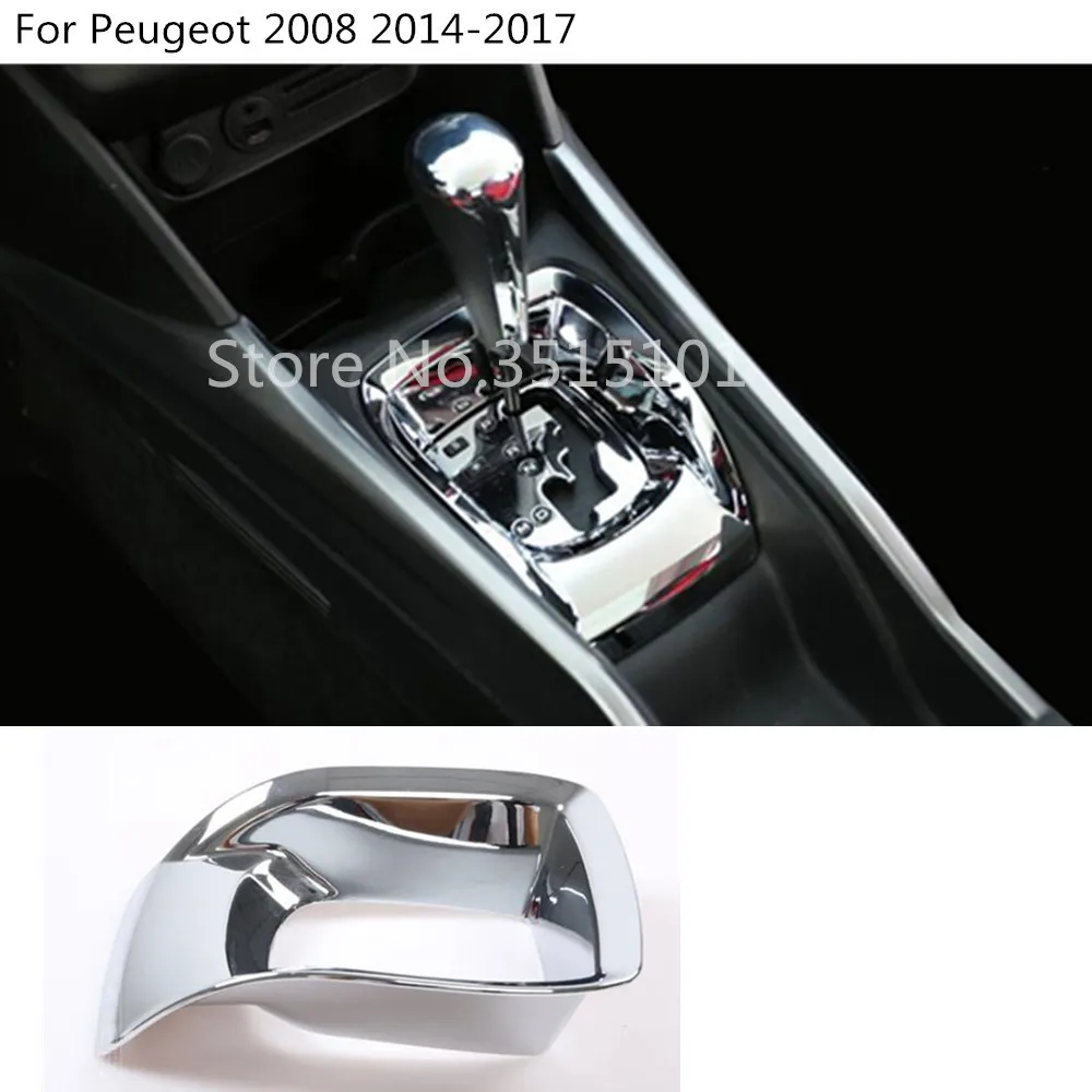 car stick ABS chrome middle front Shift Stall Paddle cup lamp frame trim hoods parts 1pcs For Peugeot 2008 2014 2015 2016 2017 car stick ABS chrome middle front Shift Stall Paddle cup lamp frame trim hoods parts 1pcs For Peugeot 2008 2014 2015 2016 2017