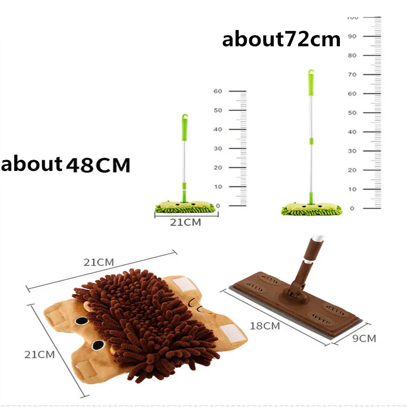 Мини-мультяшный Телескопический напольный МОП, инструмент для очистки детей, абсорбирующие мопы, бытовая очистка, обеззараживание пыли, инструменты для дома