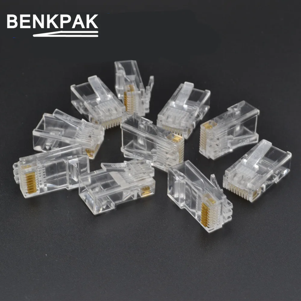 Латунные булавки! Модульный сетевой штекер RJ45 8P8C 8 контактный разъем CAT5 адаптер|8