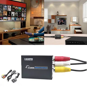 

HDMI to RCA AV CVBS Component Converter Scaler 1080P Adapter Cable Box for Monito L/R Video HDMI2AV HD high quality Z612